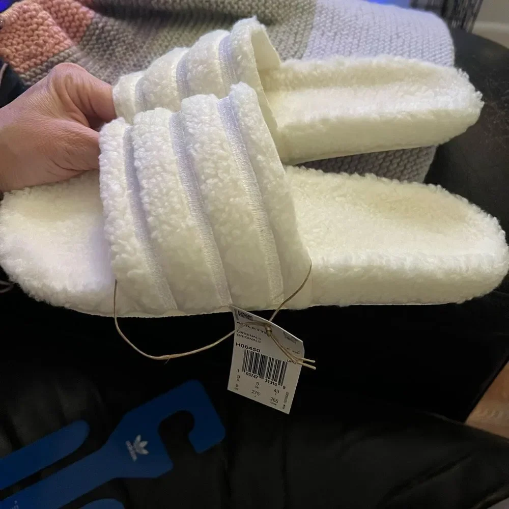 Adidas Adilette Cozy Slide M9/W/10 White On White